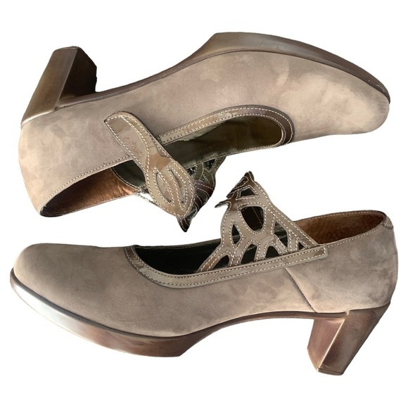 NAOT Luma Tan Brown Leather Nubuck Mary Jane Heel Women's Size EU 39 US 8 - Picture 5 of 14